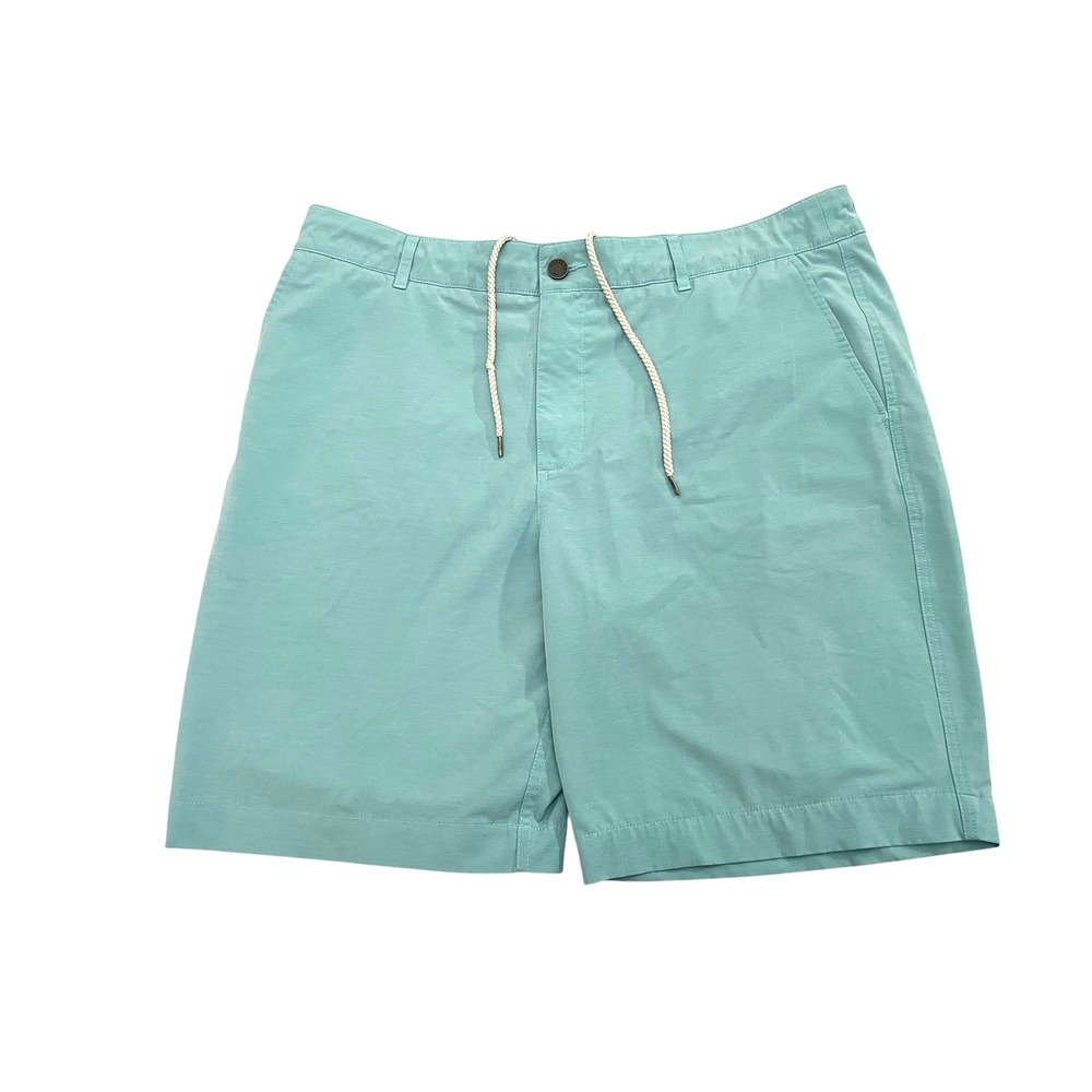 Faherty All Day Chino Shorts Mens 36 Teal Blue Belt Loop 9" Stretch MSC0012